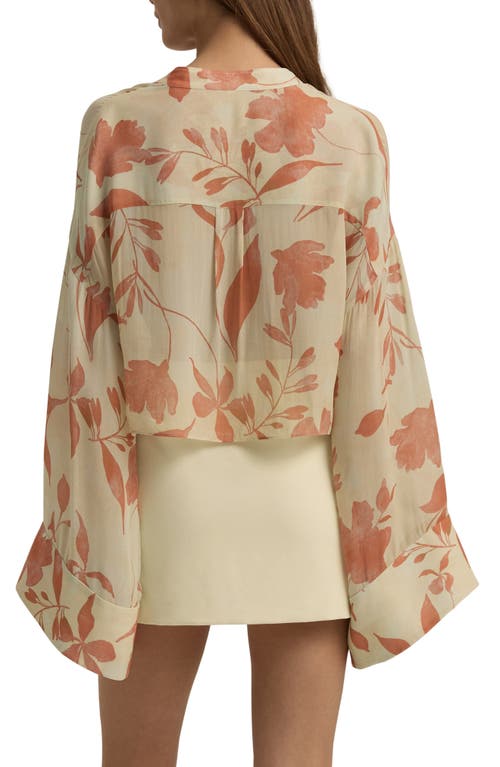 Favorite Daughter The Belle Of The Ball Sheer Button-up Shirt In Moonbeam Floral