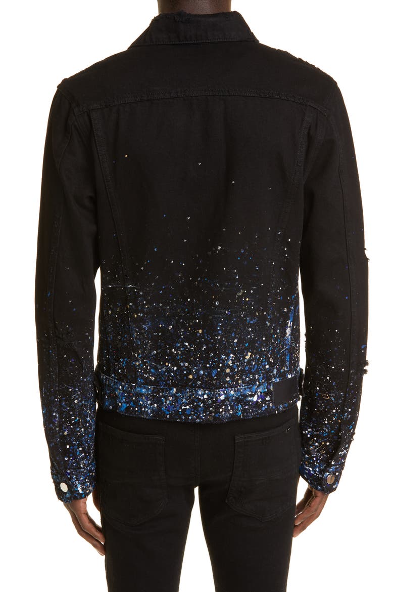 Crystal Painter Denim Trucker Jacket, Alternate, color, OD BLACK