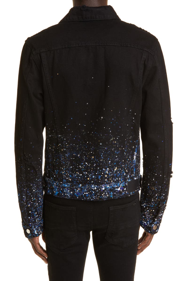 AMIRI Crystal Painter Denim Trucker Jacket, Alternate, color,