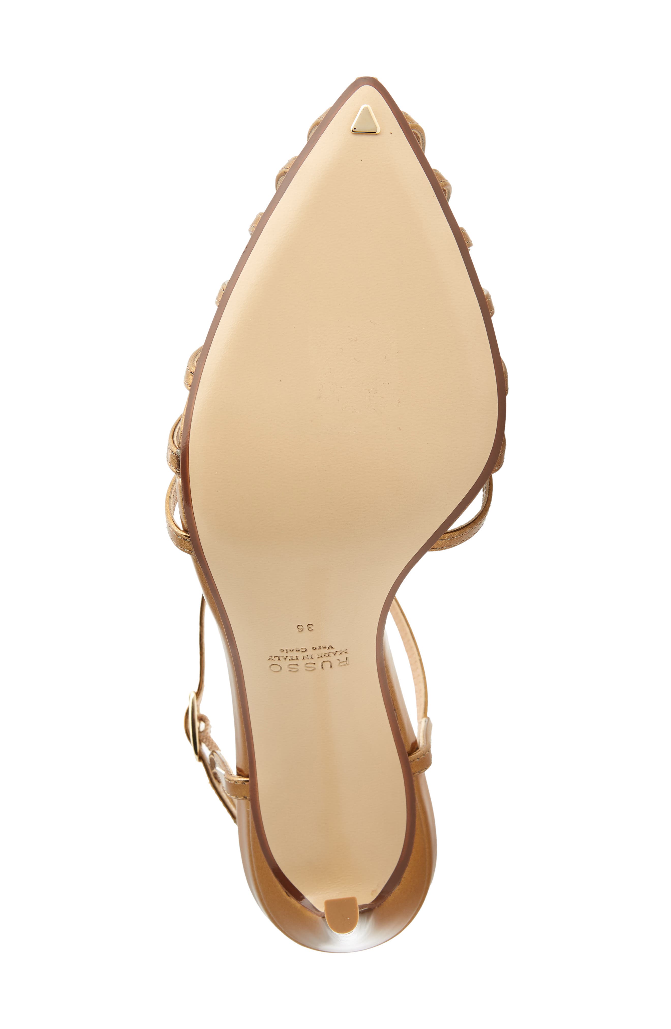 Francesco Russo T-Strap Metallic Stiletto Pump, Alternate, color, 