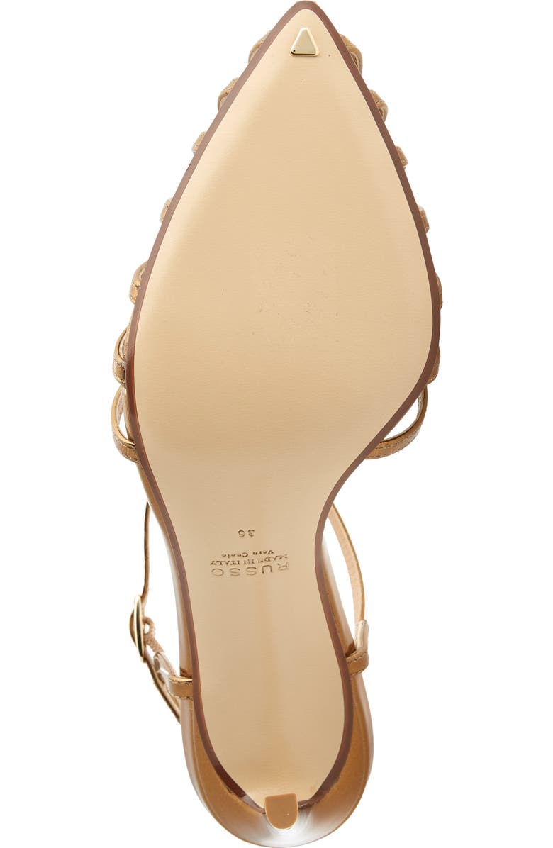 Francesco Russo T-Strap Metallic Stiletto Pump, Alternate, color,