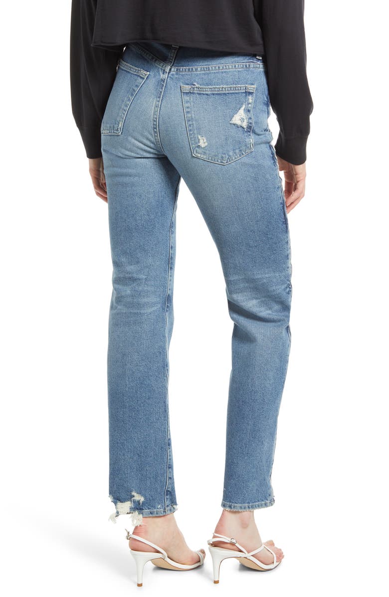 AG Alexxis High Waist Release Seam Straight Leg Jeans, Alternate, color, 