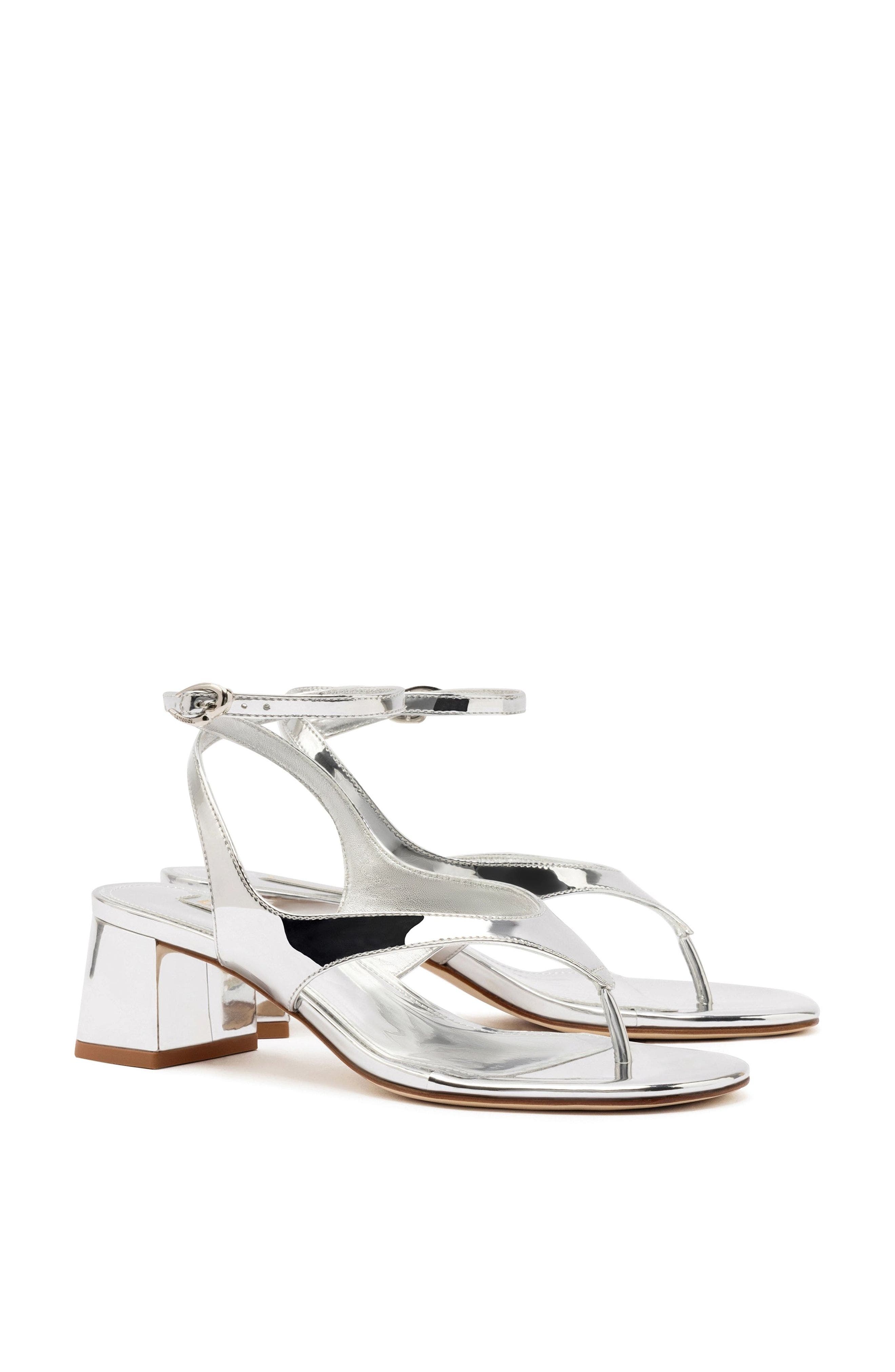 Gaia Block Sandal, Alternate, color, Silver