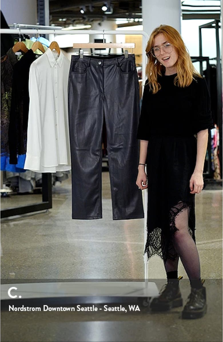 Straight Leg Faux Leather Pants, sales video thumbnail