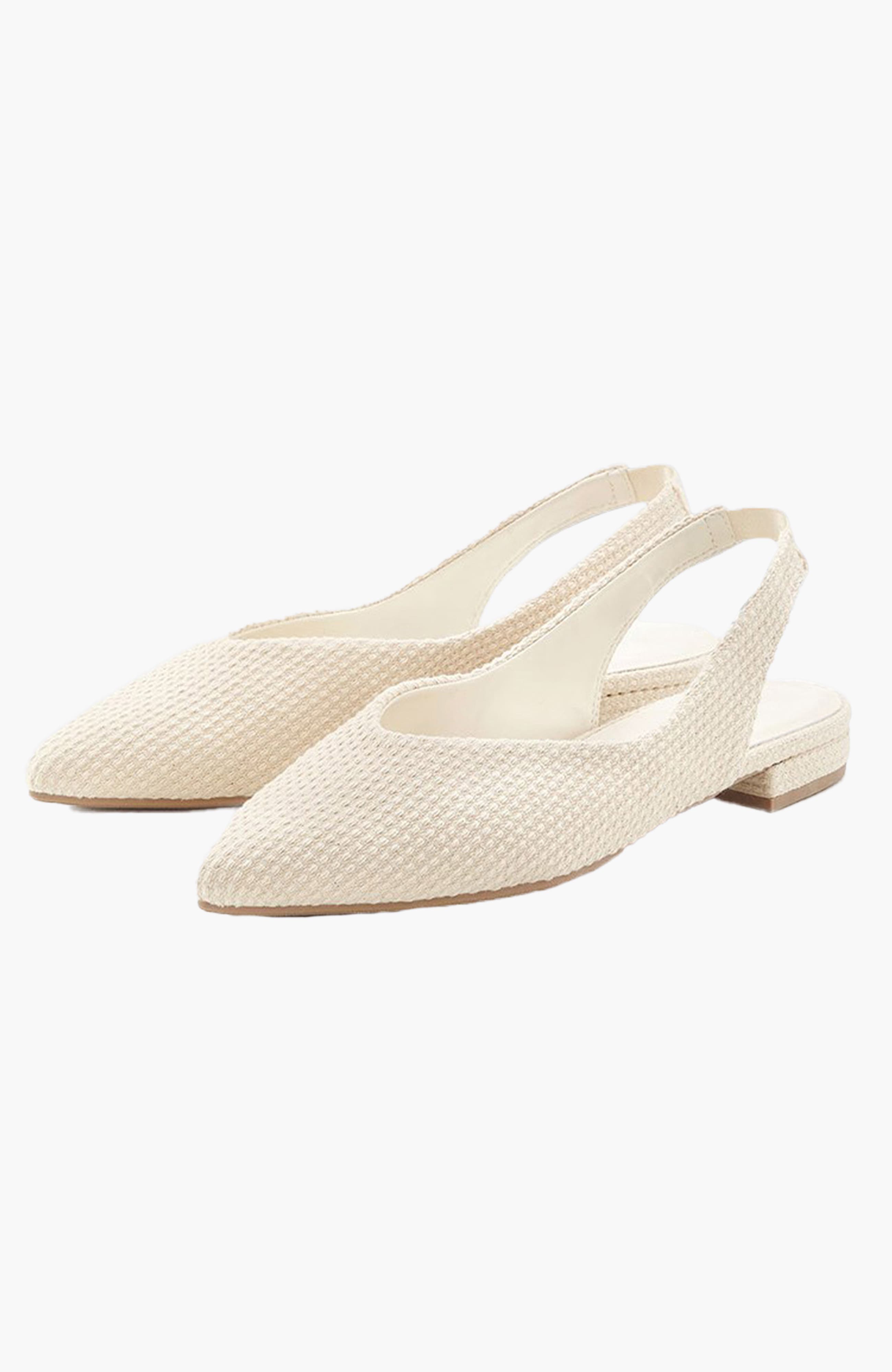 Textured Slingback Ballet Flats, Main, color, Beige