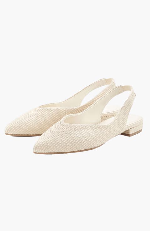 Textured Slingback Ballet Flats