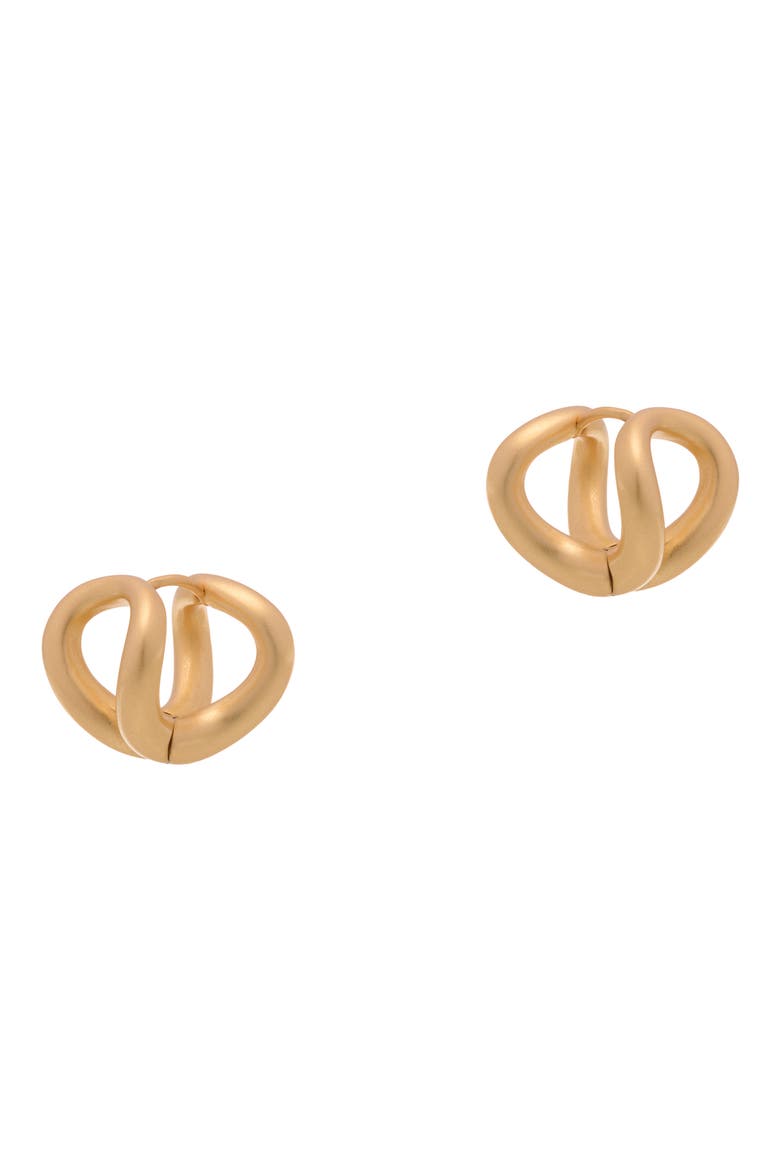 Phoebe Parallel Lines Huggie Earrings, Main, color, GOLD TONE