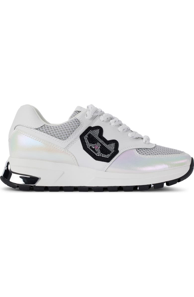 KARL LAGERFELD PARIS Mayu Sneaker, Alternate, color, Silver/ White