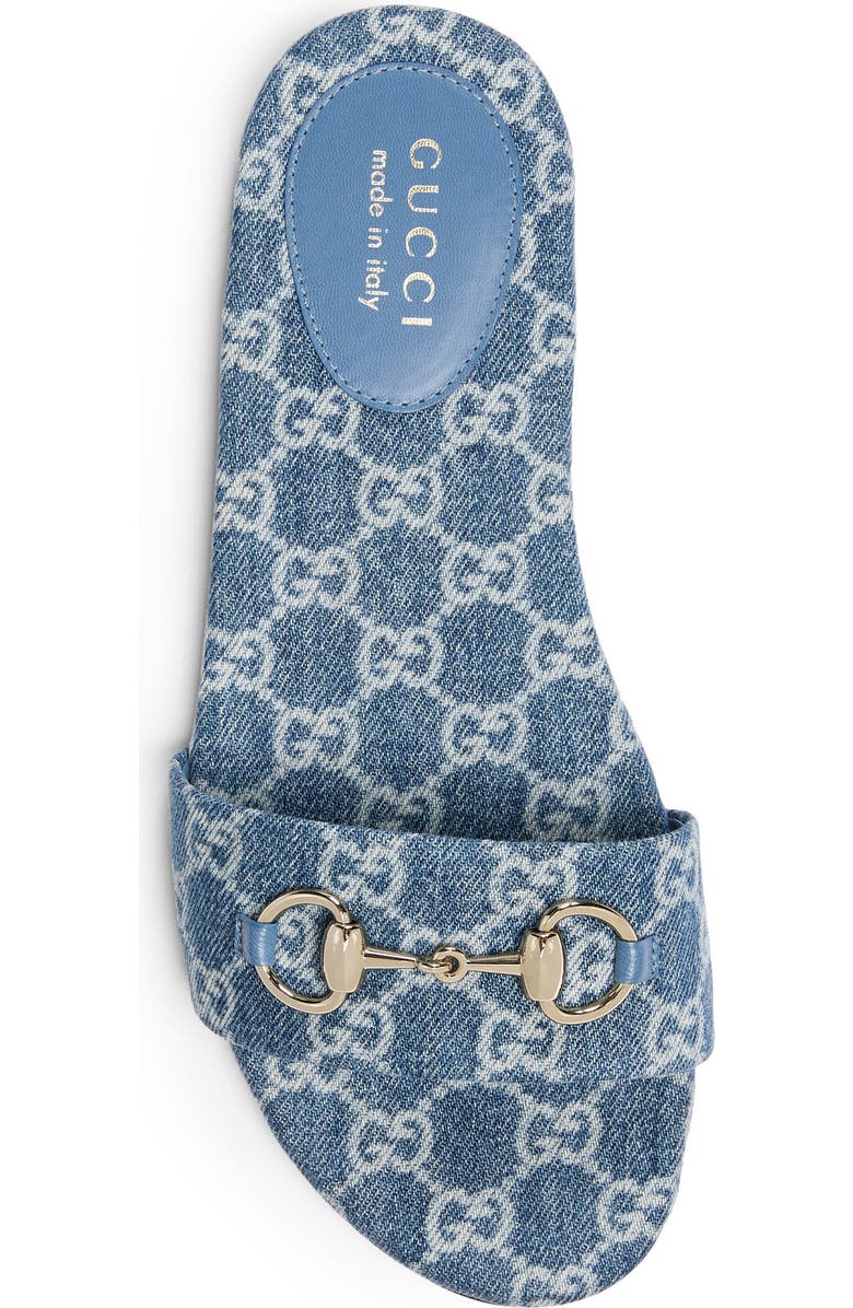 Gucci Siaga Horsebit GG Monogram Slide Sandal, Alternate, color, Blue
