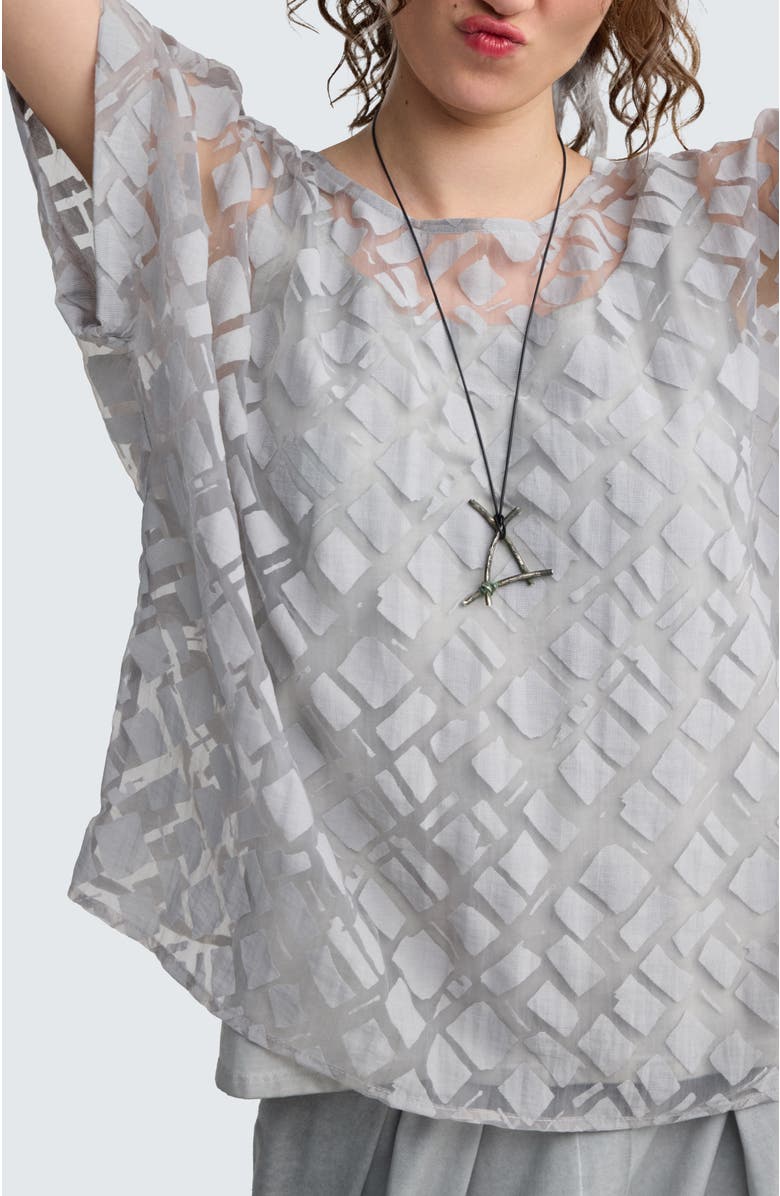 LUUKAA Solenne Layered Hybrid Top, Alternate, color, Ash Grey