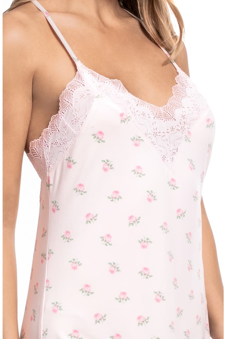 Sevilla Lace Trim Print Chemise (Nordstrom Exclusive), Alternate, color, QUARTZ PINK