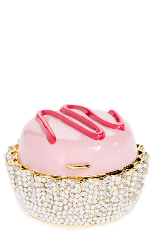 Judith Leiber Embellished Bonbon Pillbox in Champagne Rhinestone Multi 