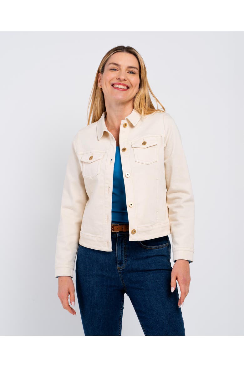 Darla Denim Jacket, Main, color, Cream