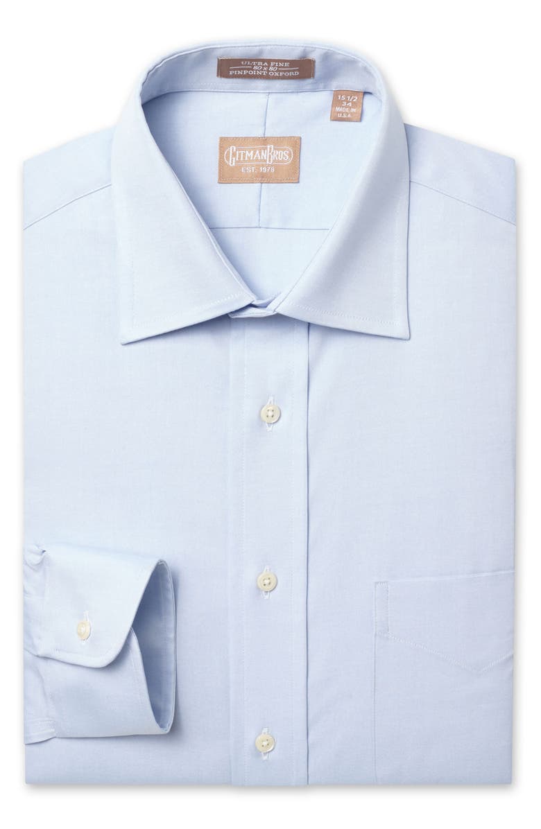 Gitman Regular Fit Pinpoint Cotton Oxford Point Collar Dress Shirt, Main, color,