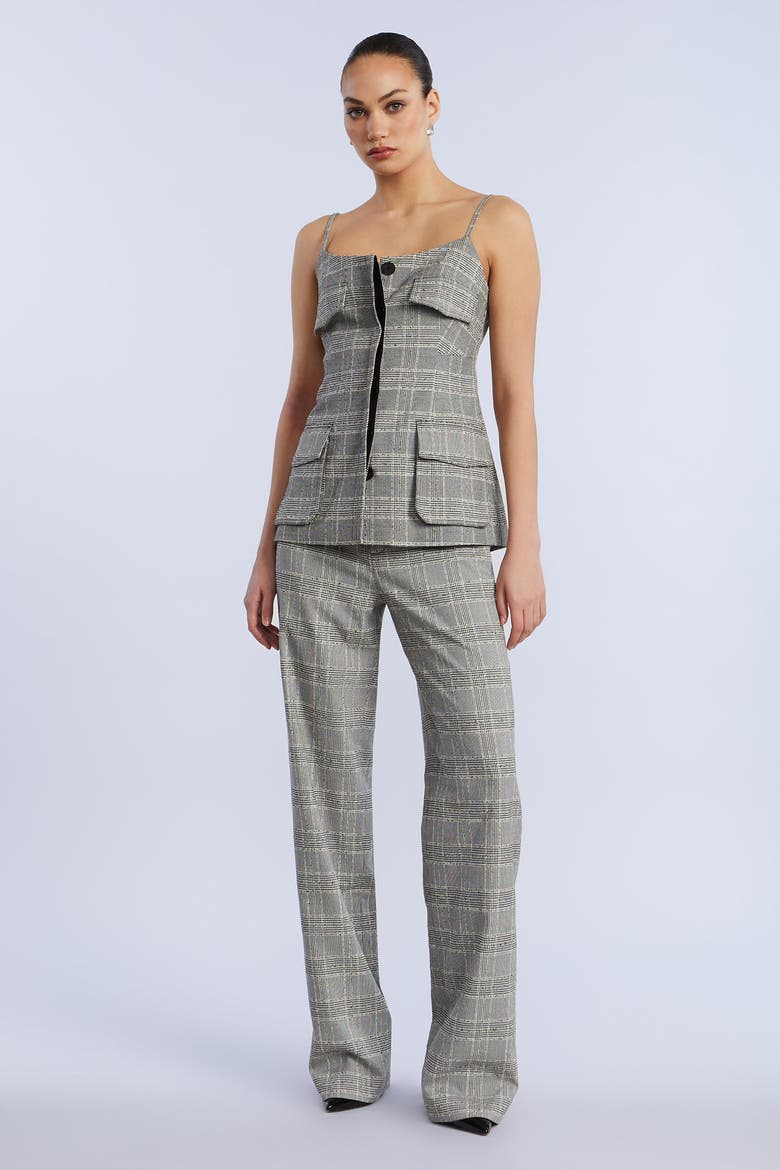 Glen Plaid Pant, Main, color, BLACK/WHITE