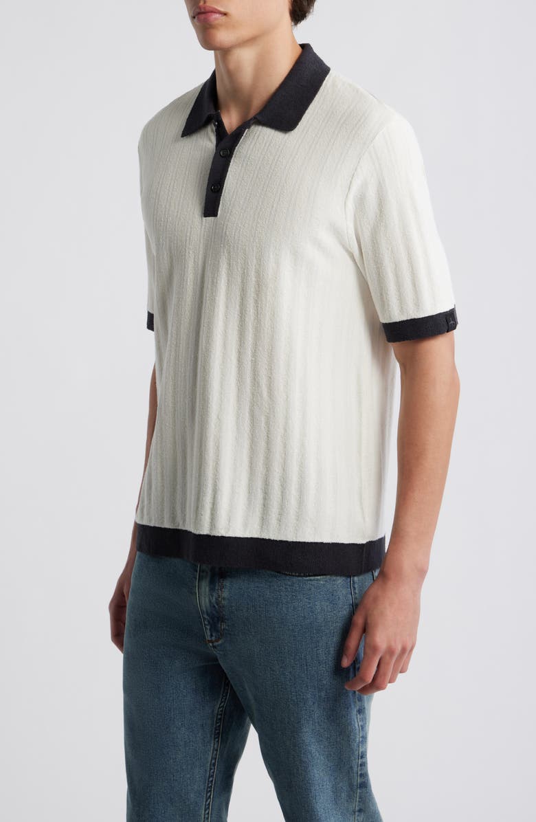 rag & bone Zuma Stripe Terry Cloth Polo, Alternate, color, 