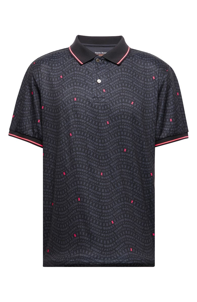 Psycho Bunny Winston Print Sport Polo, Alternate, color, Black