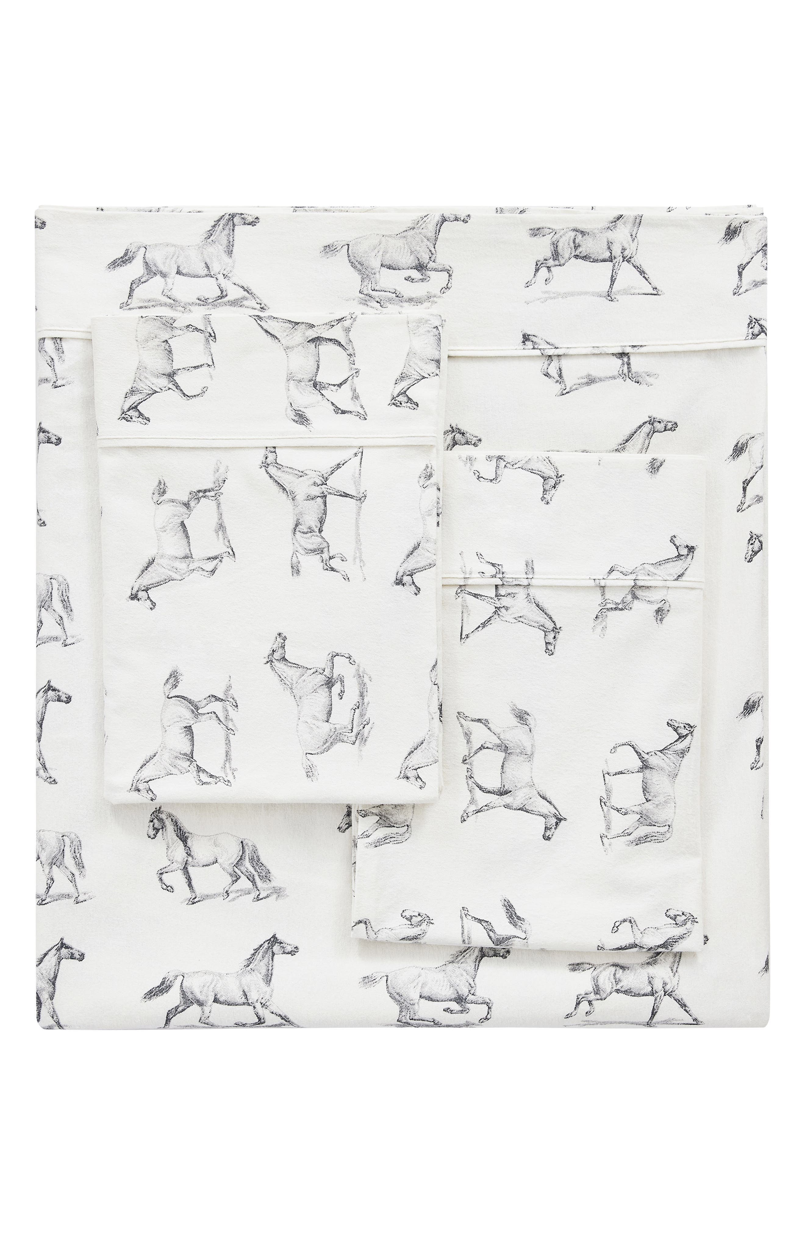MELANGE HOME Horse Flannel Sheet Set