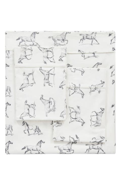 Horse Flannel Sheet Set