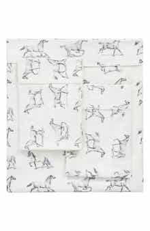 MELANGE HOME Horse Flannel Sheet Set