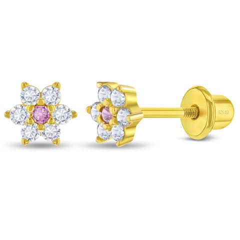Flower Cubic Zirconia Earrings