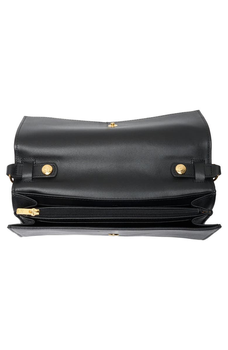 Longchamp Paris Leather Wallet on a Chain, Alternate, color, Black