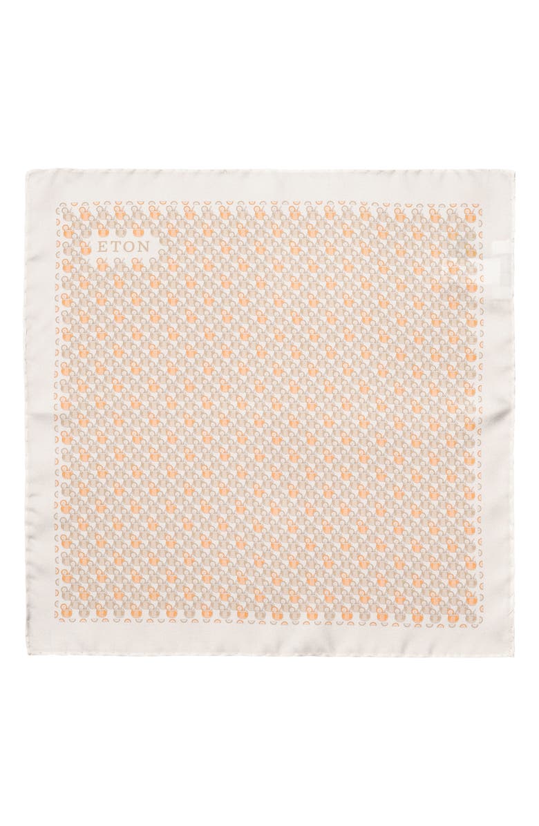 Eton Orange Cocktail Silk Twill Pocket Square, Alternate, color, Medium Orange