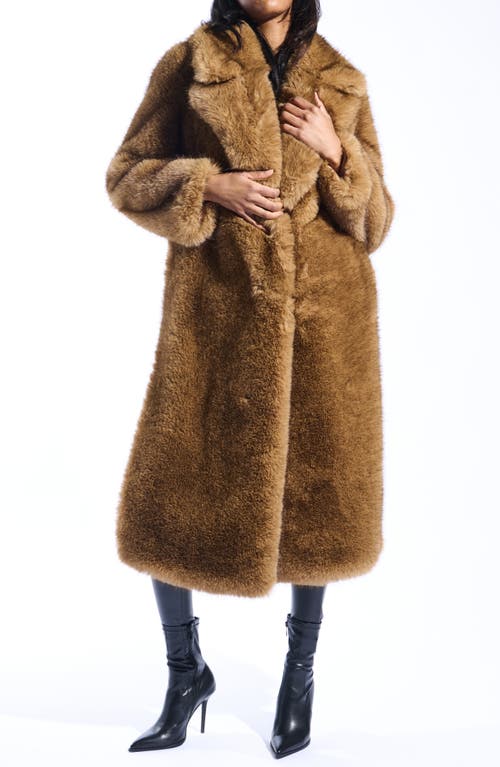 Azalea Wang Faux Fur Coat In Brown
