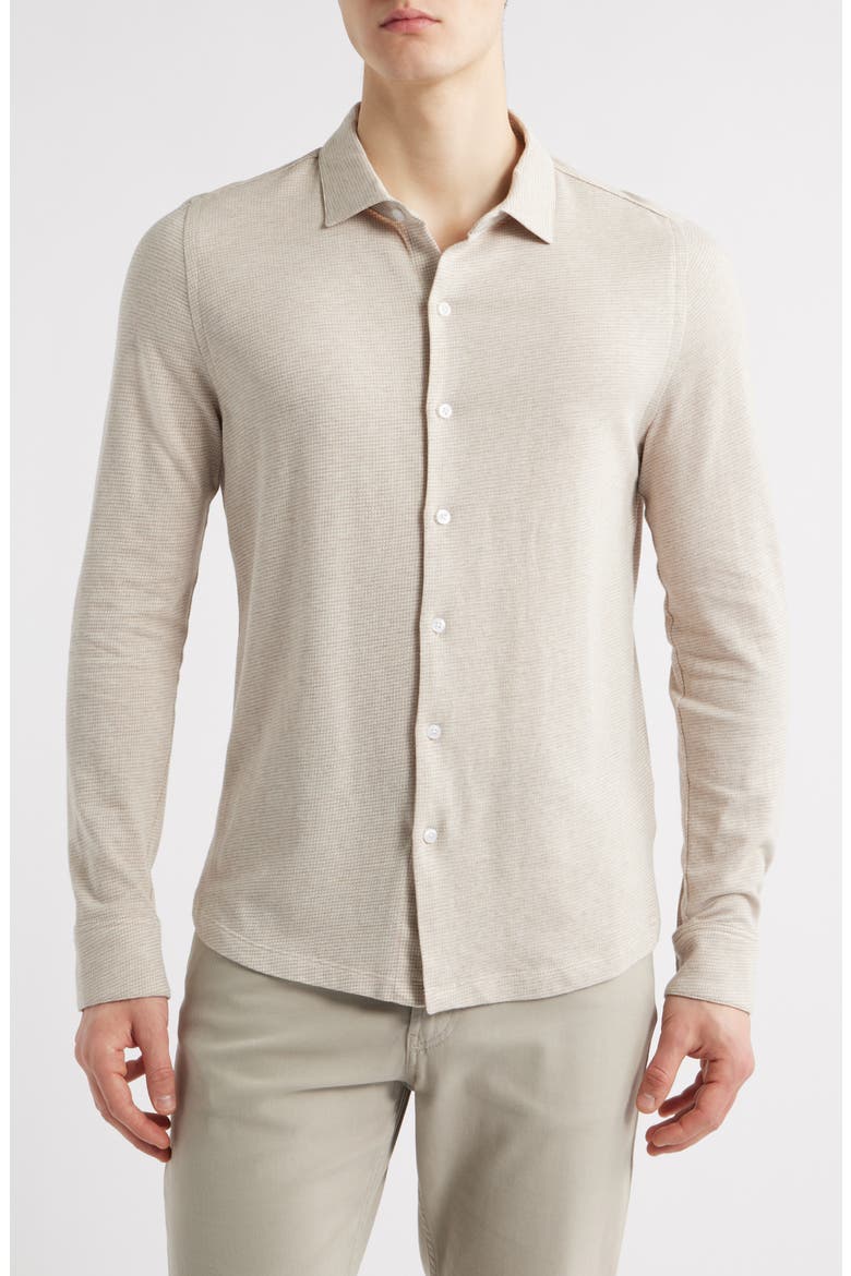Dobston Cotton Blend Button-Up Shirt, Main, color, TAN