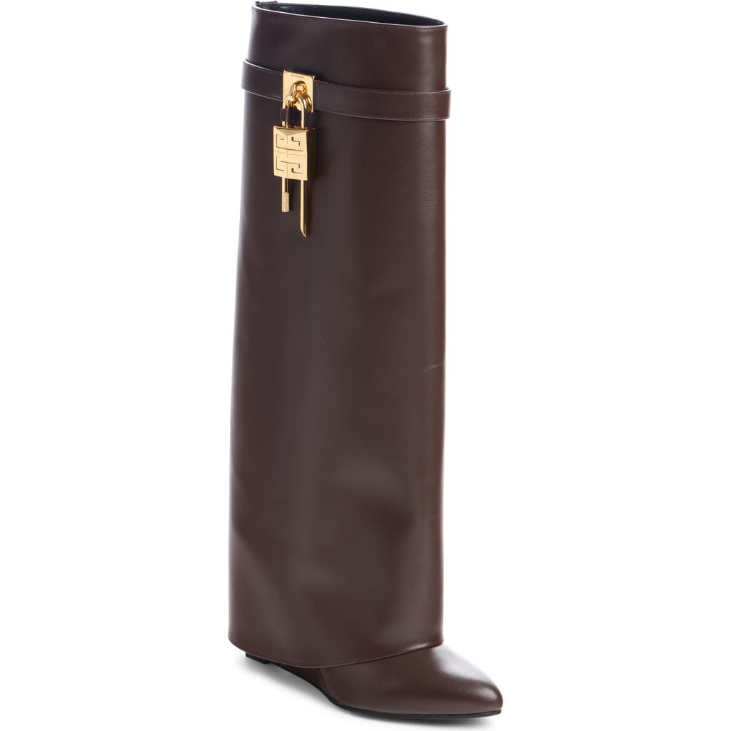 Givenchy Shark Lock Leather Boots In Multi