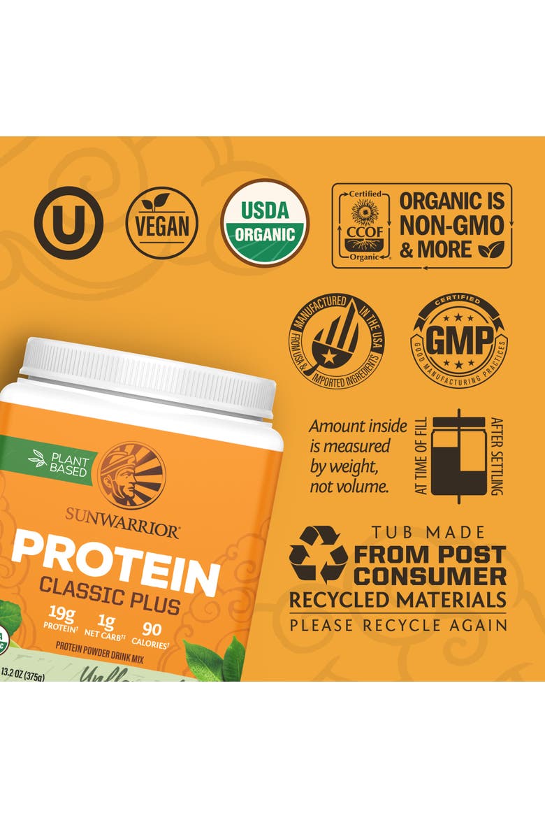 Classic Plus Protein Powder, Alternate, color, Unflavored, 375g