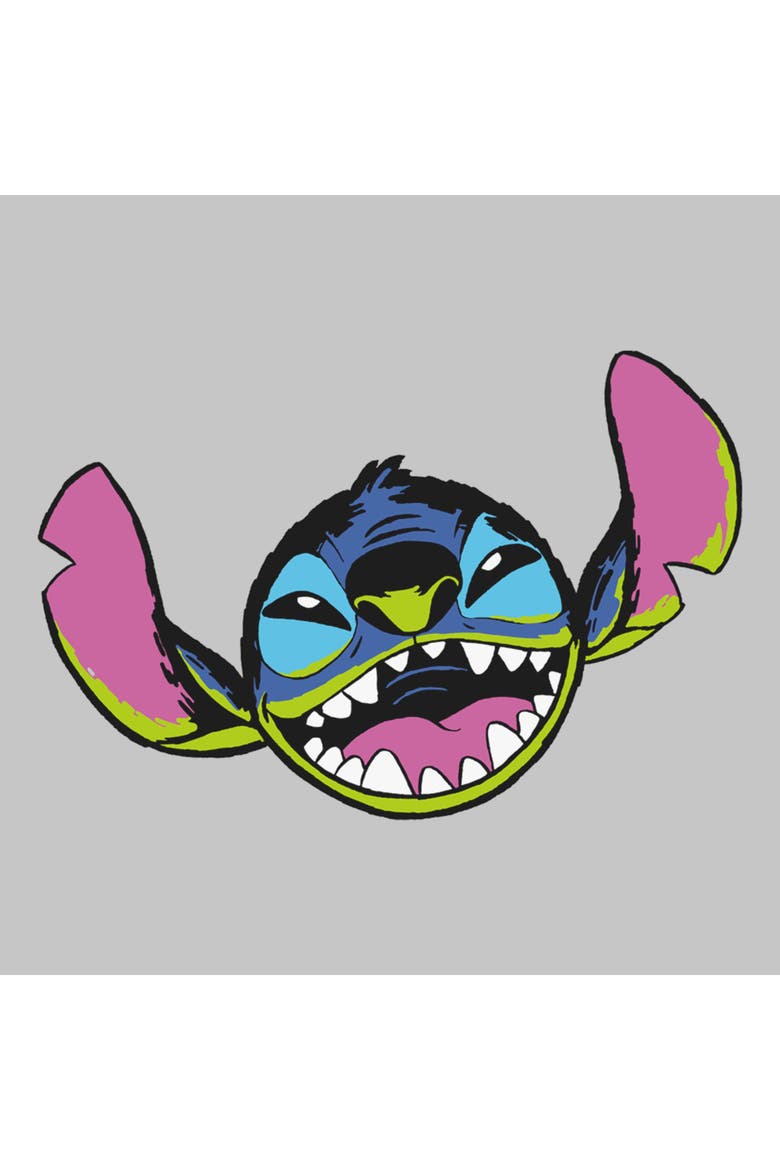 Junior's Leroy Evil Face Short Sleeve Graphic T-Shirt, Alternate, color, Gray: Stitch