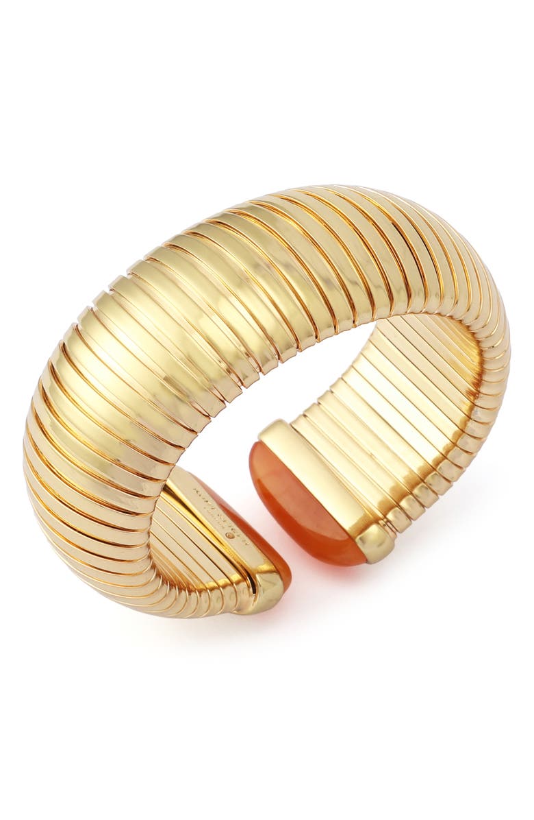 Kurt Geiger London Large Metal Stretch Cuff Bracelet, Alternate, color, Gold