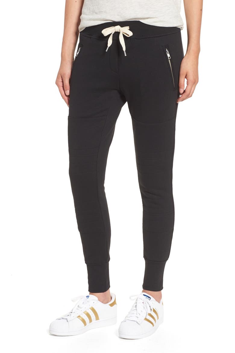 'Lux' Skinny Cotton Jogger Pants, Main, color, BLACK