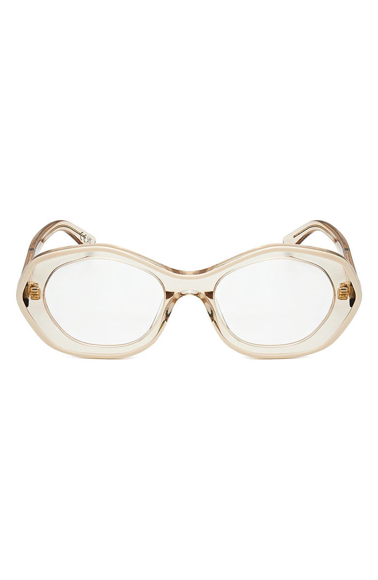 Marni 51mm Round Reading Glasses, Main, color, Beige