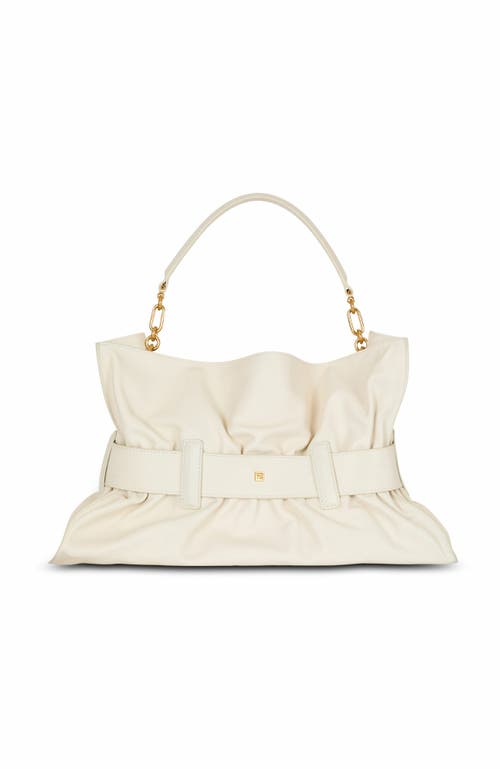 Balmain Anthem Medium Buckle Shoulder Bag In Calfskin