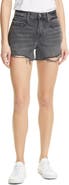 FRAME Le Brigette High Waist Raw Edge Cutoff Denim Shorts