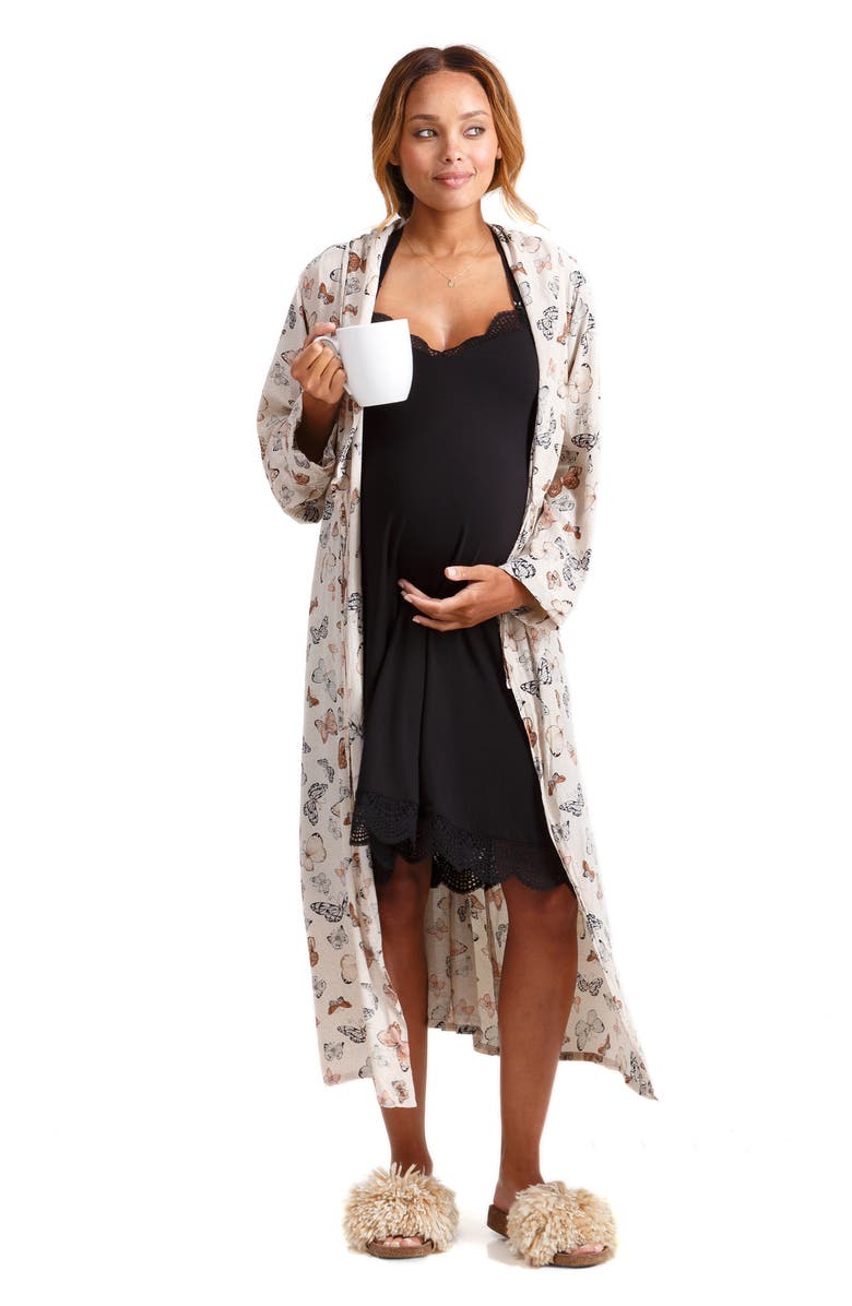 Ingrid & Isabel<sup>®</sup> Lace Trim Maternity/Nursing Chemise, Alternate, color, 