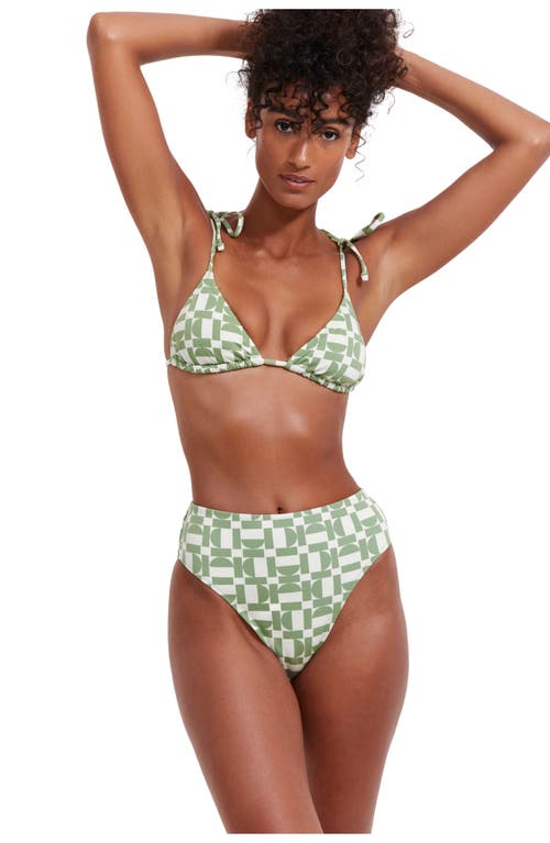 Flirtt Gottex Let's Geo Triangle Bikini Top In Green