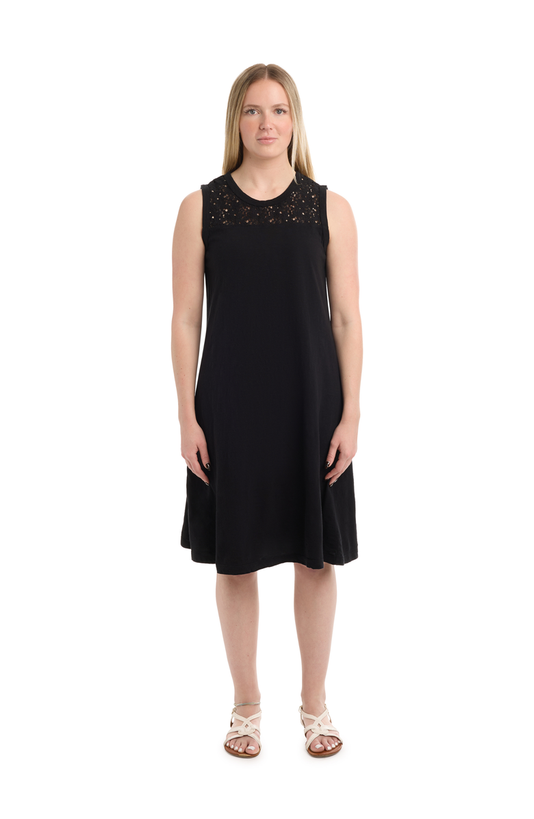 Wilt Sleeveless Lace Yoke Dress, Alternate, color, Black