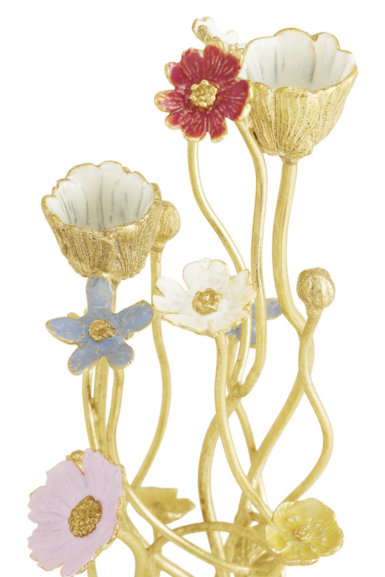 Wildflowers Set of 2 Candleholders, Alternate, color, GOLD MULTI