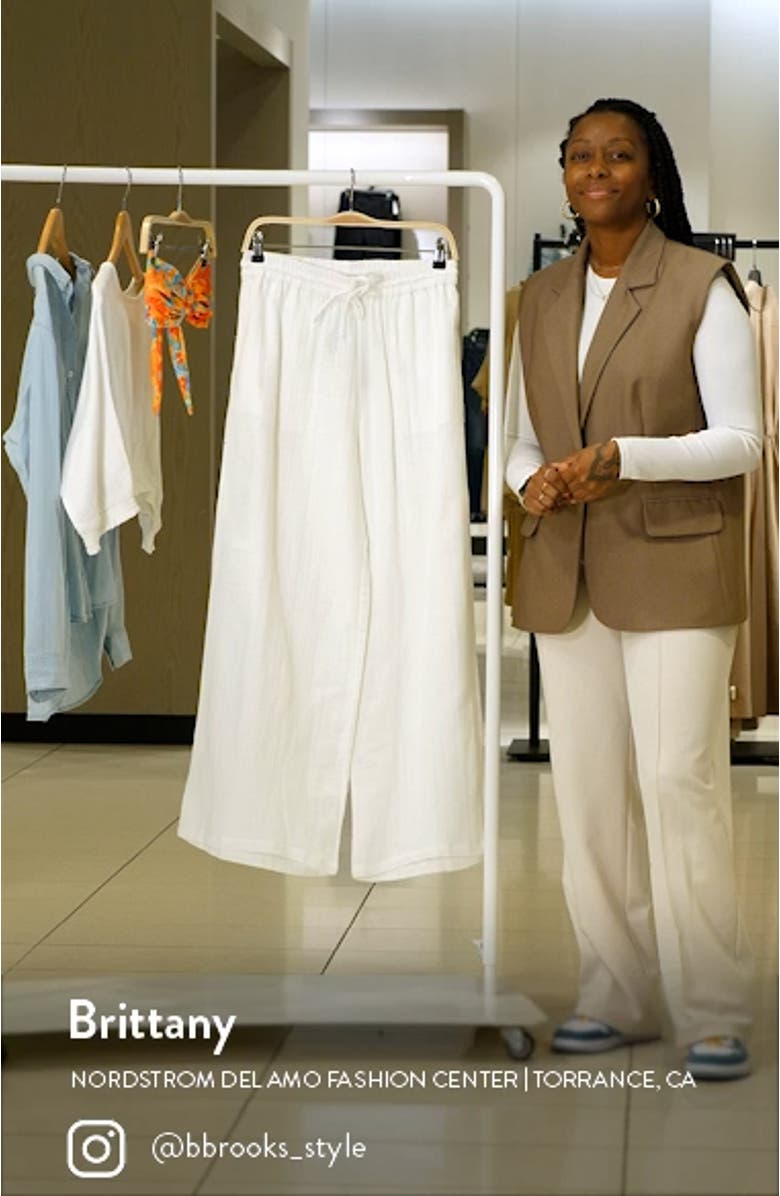 Sunset Beach High Waist Cotton Gauze Cover-Up Pants, sales video thumbnail