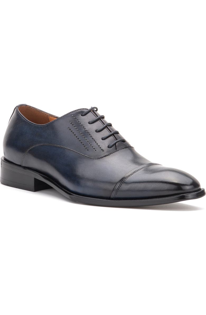 VINTAGE FOUNDRY Pence Cap Toe Leather Oxford, Main, color, Navy