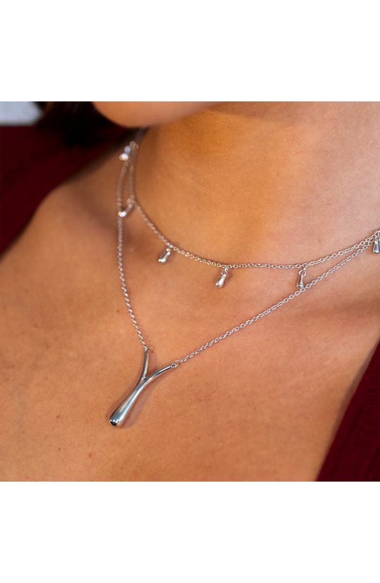 Lucy Quartermaine Mini Drop Choker Style Necklace, Alternate, color, Sterling Silver