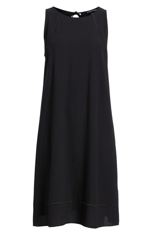 Eileen Fisher Sleeveless Georgette Crepe Midi Tank Dress In Black