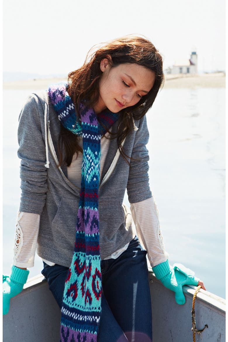 Fair Isle Scarf, Alternate, color, PINK MULTI