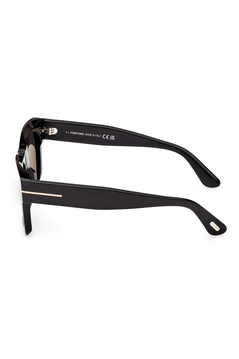 Emma 51mm Square Sunglasses, Alternate, color, SHINY BLACK / SMOKE LENS