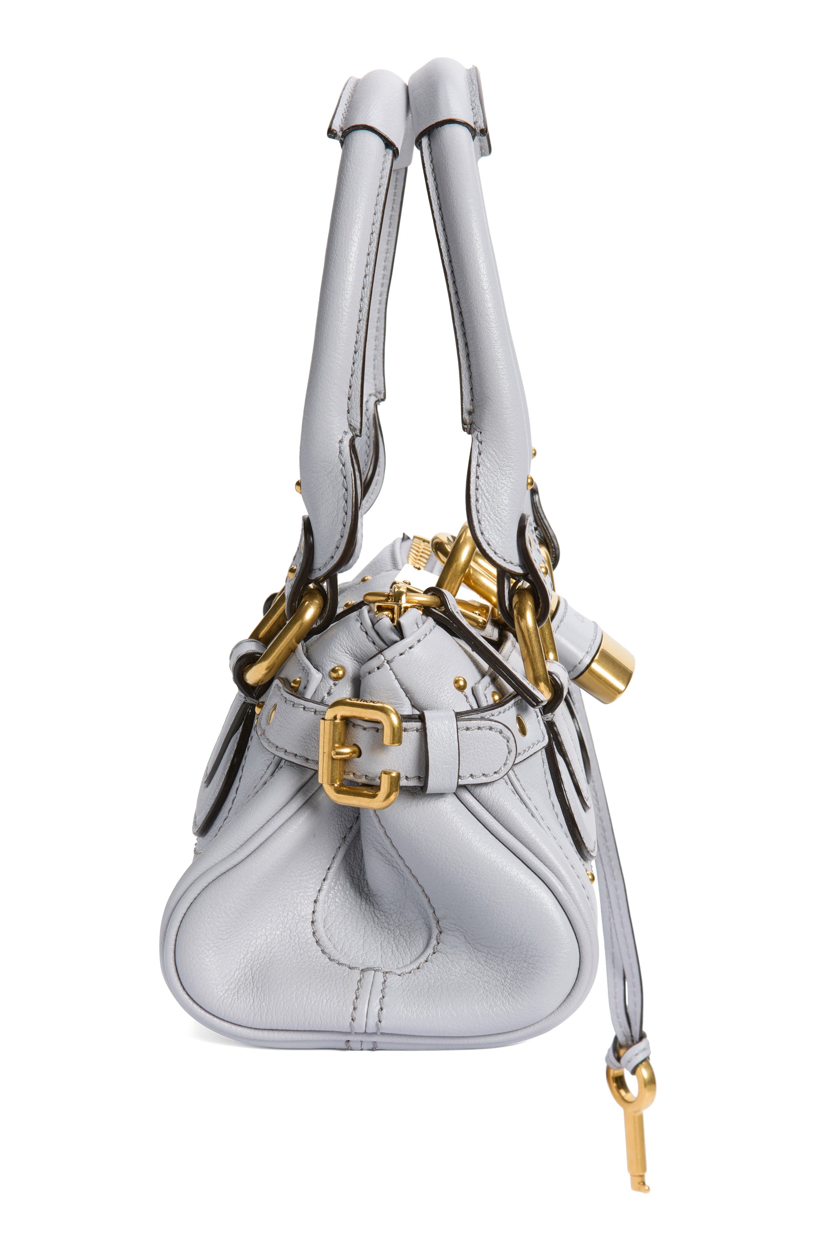 Small Paddington Leather Satchel, Alternate, color, GREYISH BLUE