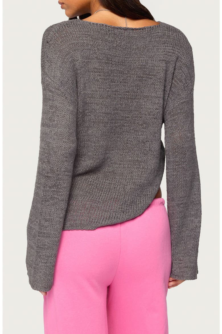 Drop Shoulder Light Knit Sweater, Alternate, color, DARK-GRAY