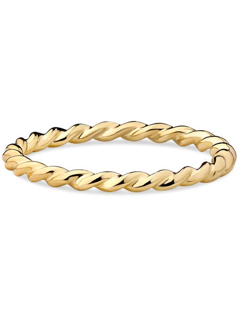 Twisted Rope Ring in 14K Gold, 2mm